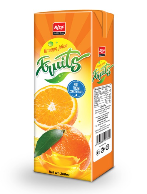 200ml Orange juice tetra pak